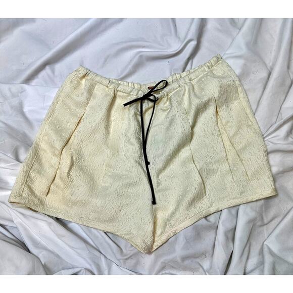 Free People Pearl Satin Shorts Drawstring Waist Tofu L - Picture 5 of 16